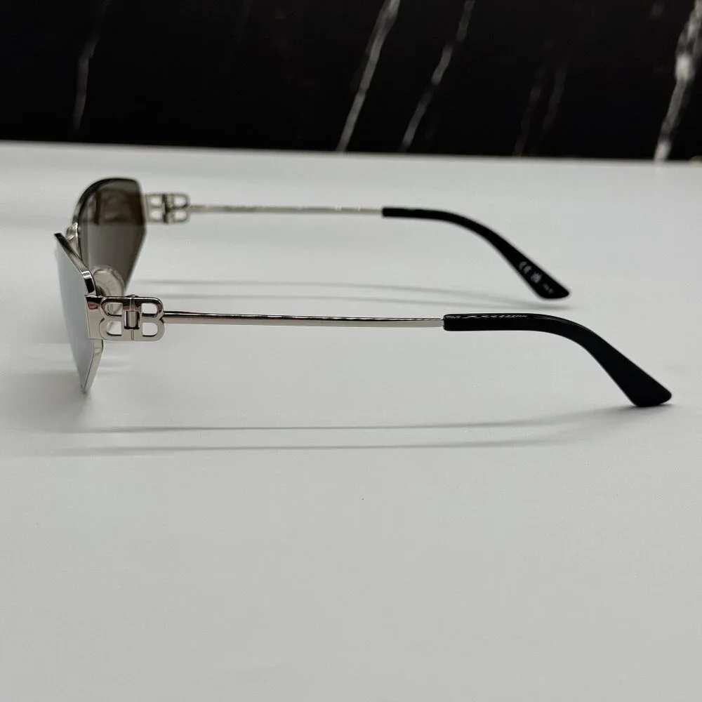 NEW BALENCIAGA SUNGLASSES SILVER UNISEX EYEWEAR BALENCIAGA BB0335S 006